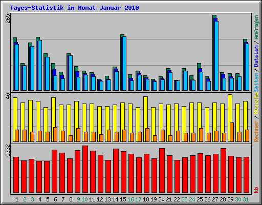 Tages-Statistik im Monat Januar 2010