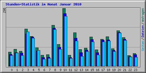 Stunden-Statistik im Monat Januar 2010